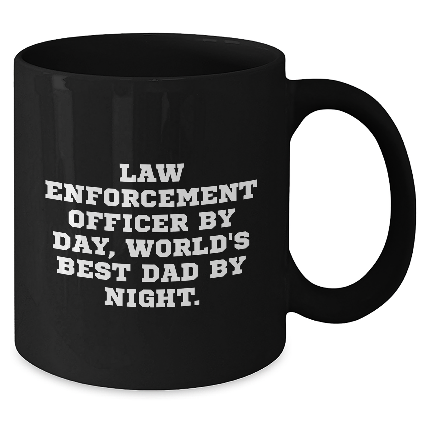 Law Enforcement Officer Gifts, Funny 'By Day, World's Best Dad By Night' Black Coffee Mugs for Men, Gifts from Family to Law Enforcement Officer on Father's Day, Unique Black Coffee Mugs - Additional