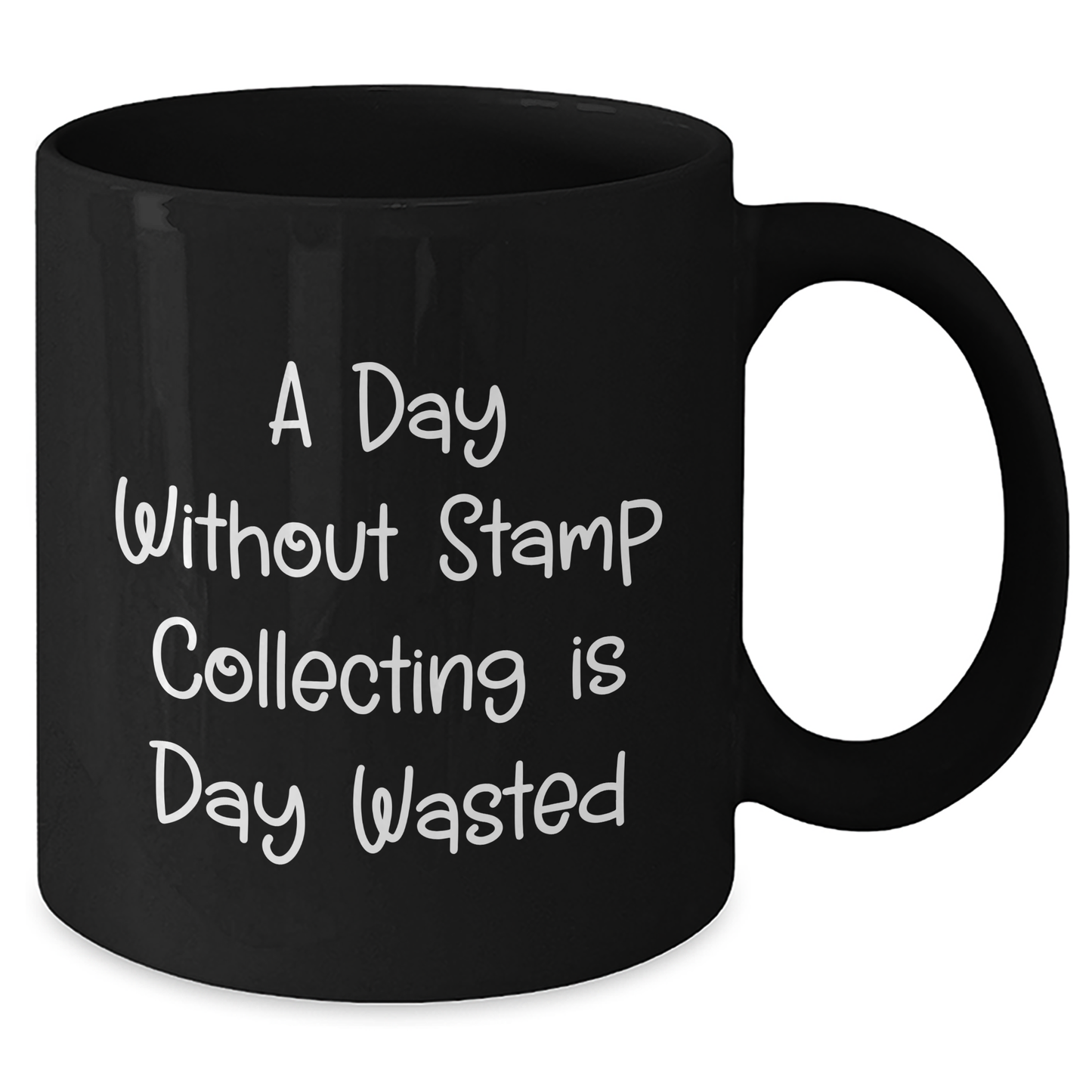 Funny Stamp Collecting Gifts for Men, 'A Day Without Stamp Collecting Is Day Wasted' Black Coffee Mug, Gifts from Family, Unique Father's Day Unique Gifts - Additional