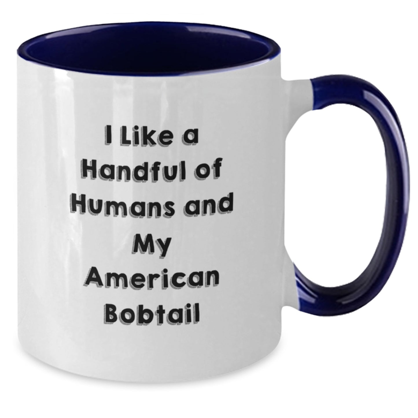 Funny American Bobtail Cat Lovers Gifts from Friends, Unique Birthday Unique Gifts for Her, Him, or Family, Two Tone Coffee Mug - Additional