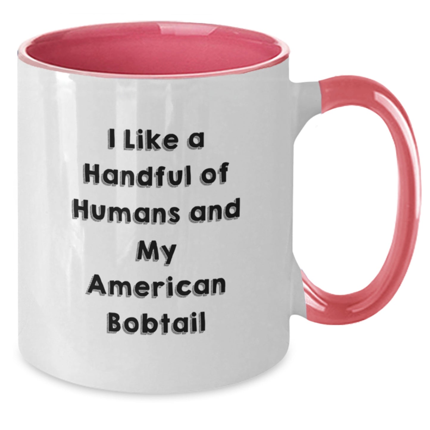 Funny American Bobtail Cat Lovers Gifts from Friends, Unique Birthday Unique Gifts for Her, Him, or Family, Two Tone Coffee Mug - Additional
