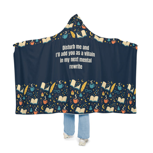 Cozy Read & Relax Blanket, Book Lovers Gift, Hooded Snuggle Blanket, Literary Theme Throw, Warm Blanket for Readers