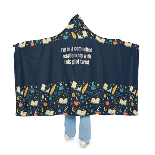 Cozy Reading Snuggle Blanket, Book Lover Gift, Comfy Hoodie Throw, Literary Blanket, Perfect for Relaxing Nights, Gift for Bookworms