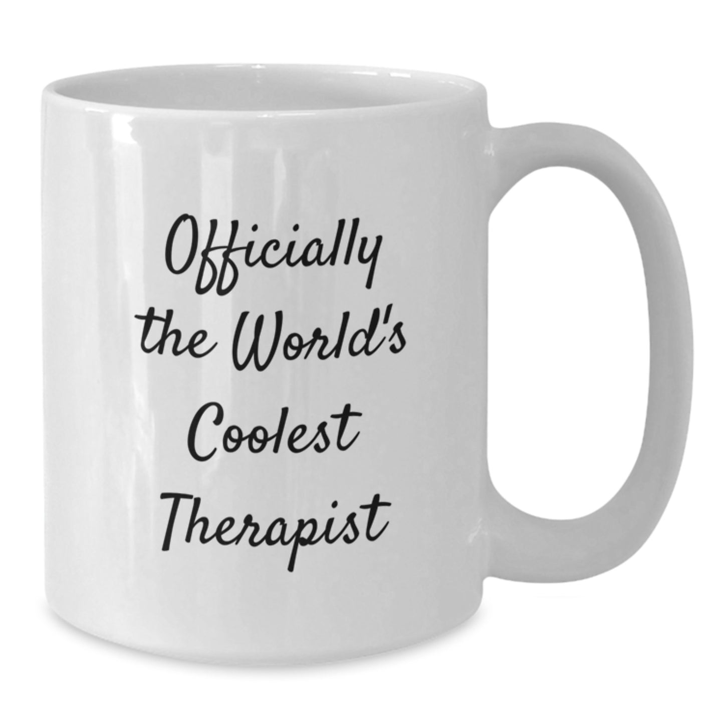 Funny Therapist Gifts, Officially The World's Coolest Therapist Quote, White Coffee Mug, Graduation Unique Gifts from Friends to Therapist - Additional