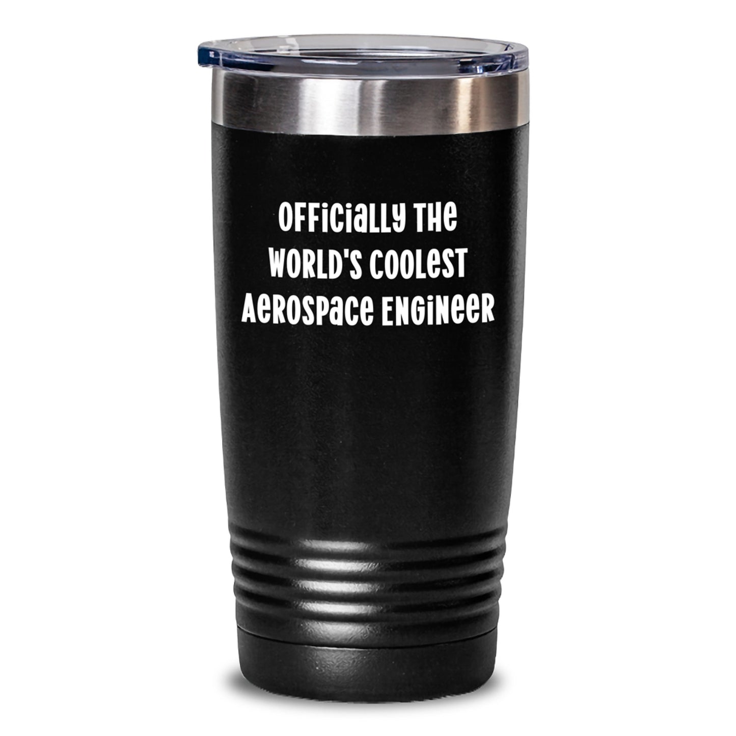Funny Gifts from Friends to World's Coolest Aerospace Engineer - 'Officially The World's Coolest Aerospace Engineer' Tumbler for Graduation Unique Gifts - Main
