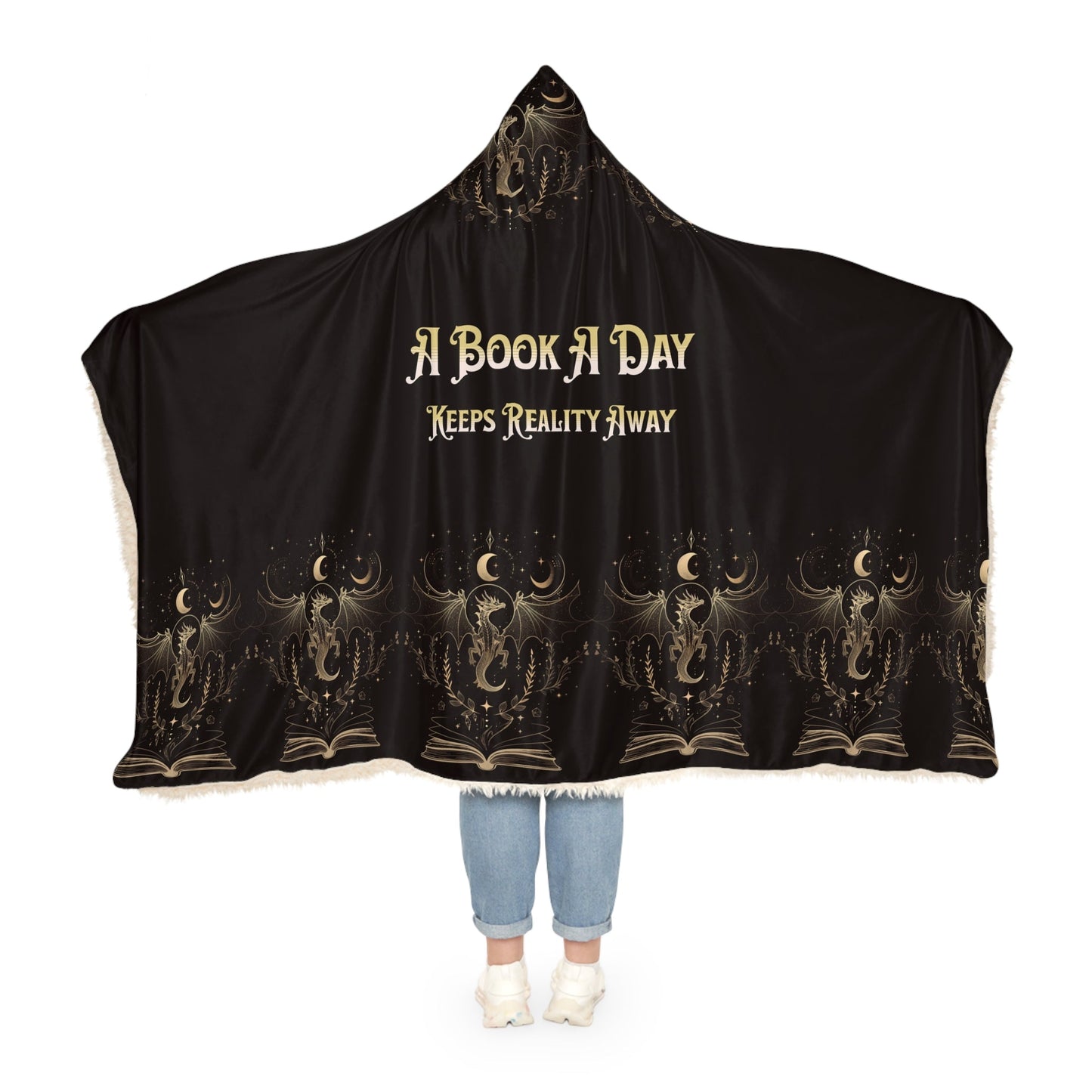 Snuggle Blanket Hooded Blanket, A Book a Day Blanket, Book Lover Gift, Cozy Reading Blanket, Funny Bookish Throw, Reality Escape Hoodie