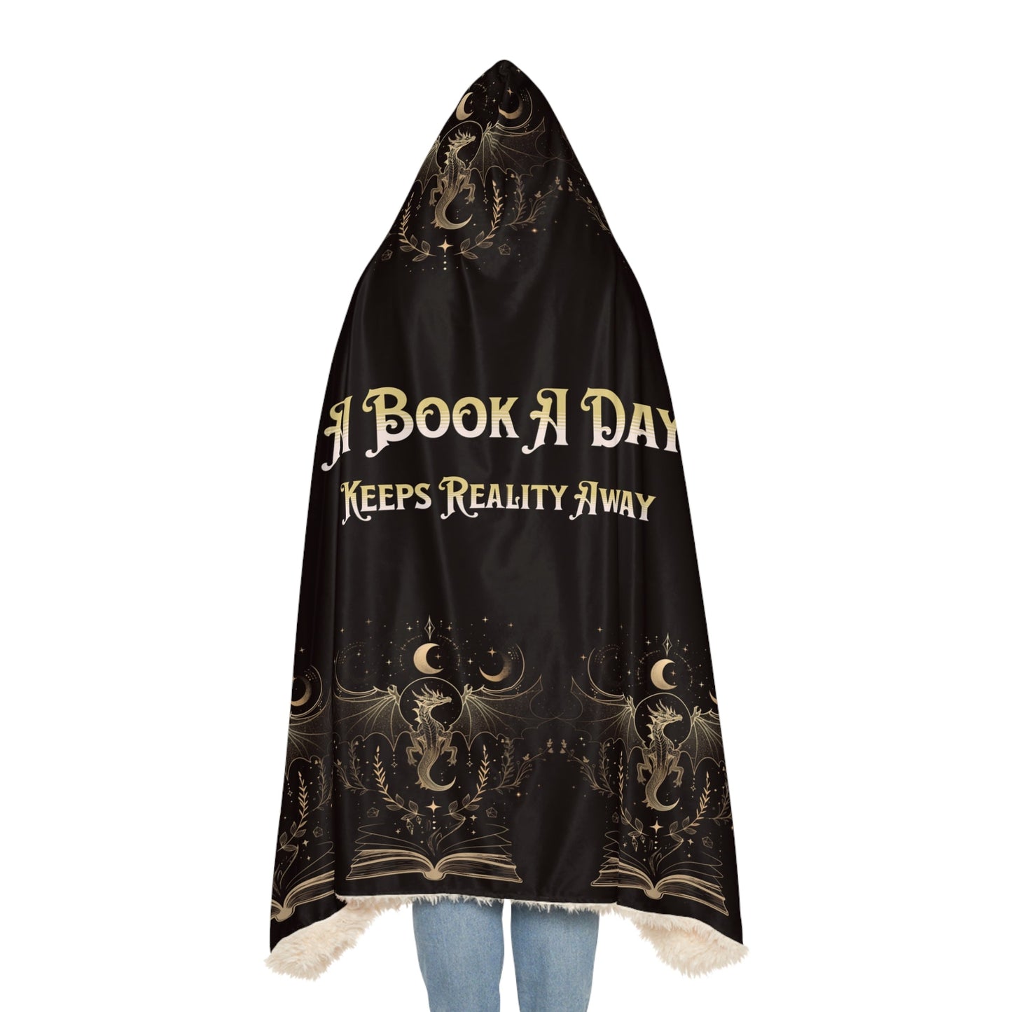 Snuggle Blanket Hooded Blanket, A Book a Day Blanket, Book Lover Gift, Cozy Reading Blanket, Funny Bookish Throw, Reality Escape Hoodie