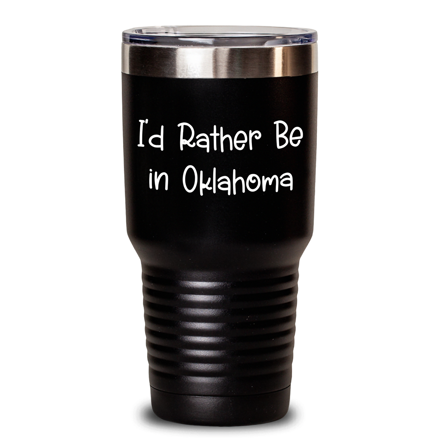 Funny Oklahoma Tumbler Gifts for Dad, 'I'd Rather Be In Oklahoma' Quote, 20oz or 30oz Stainless Steel Vacuum Insulated Tumbler with Powder Coating, Gifts from Men to Oklahoma Fathers - Main