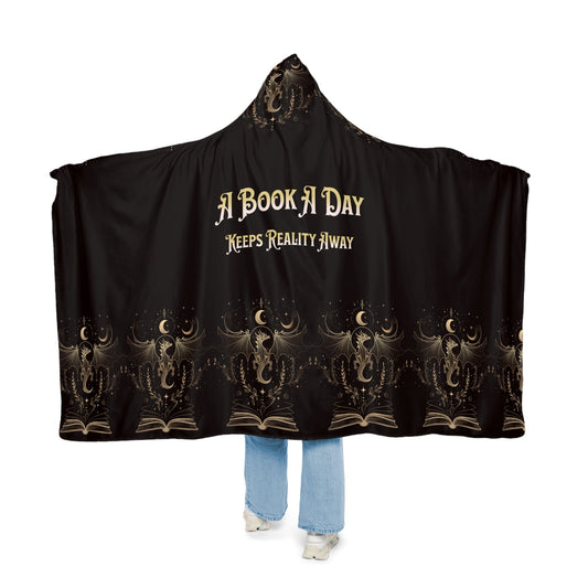 Snuggle Blanket Hooded Blanket, A Book a Day Blanket, Book Lover Gift, Cozy Reading Blanket, Funny Bookish Throw, Reality Escape Hoodie