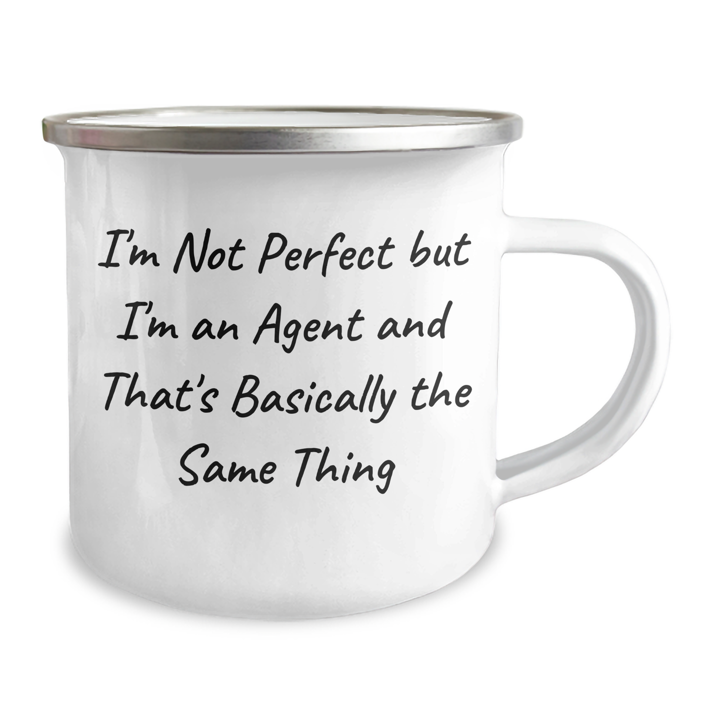Funny Agent Gifts Mothers Day Unique Camping Mugs from Friends to Agent, 'I'm Not Perfect But I'm An Agent And That's Basically The Same Thing' Quote - Image 2