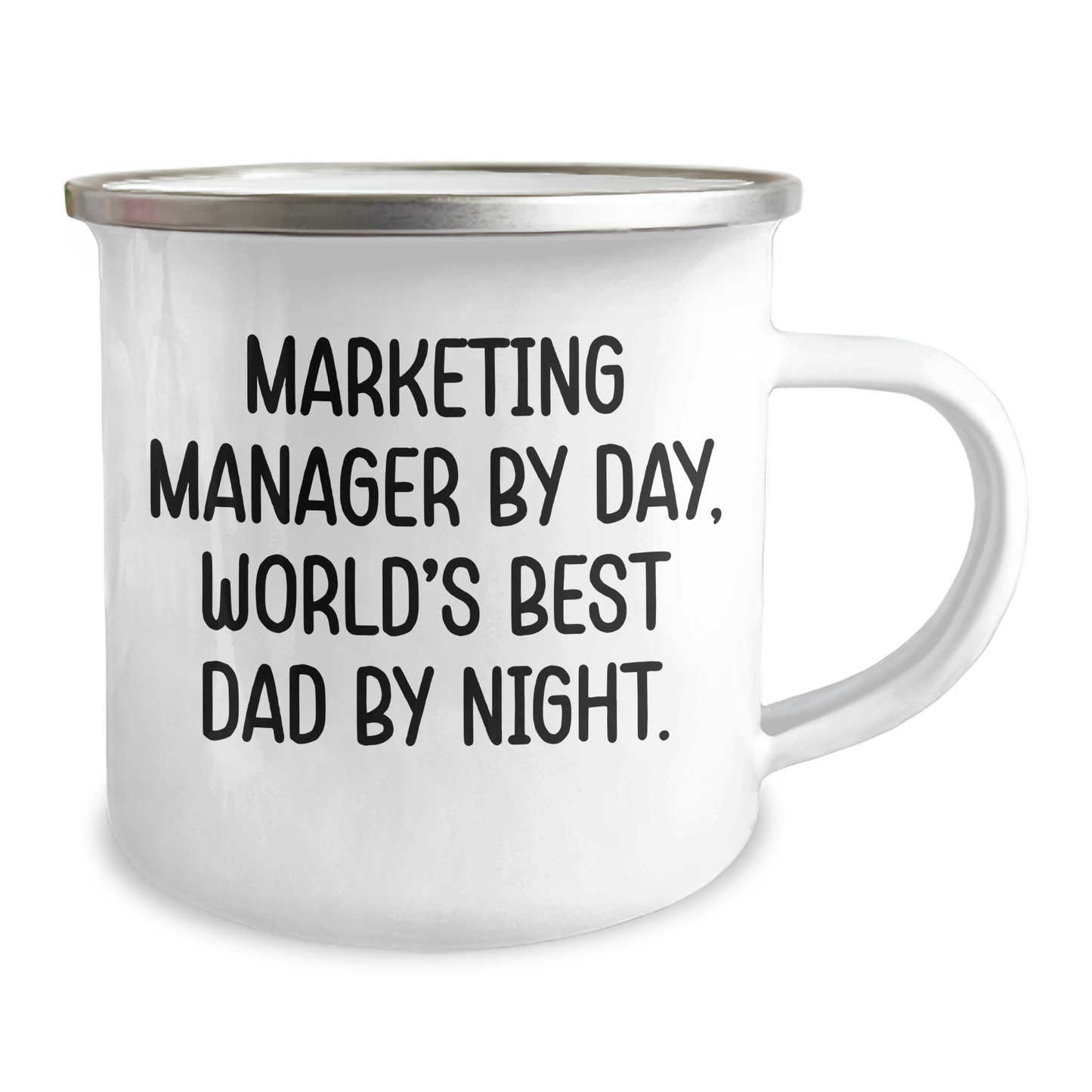Marketing Manager Mug, Funny Quote, 12 oz Stainless Steel Camping Mug, Gifts from Dad, Unique Father's Day Unique Gifts for Marketing Manager - Image 2