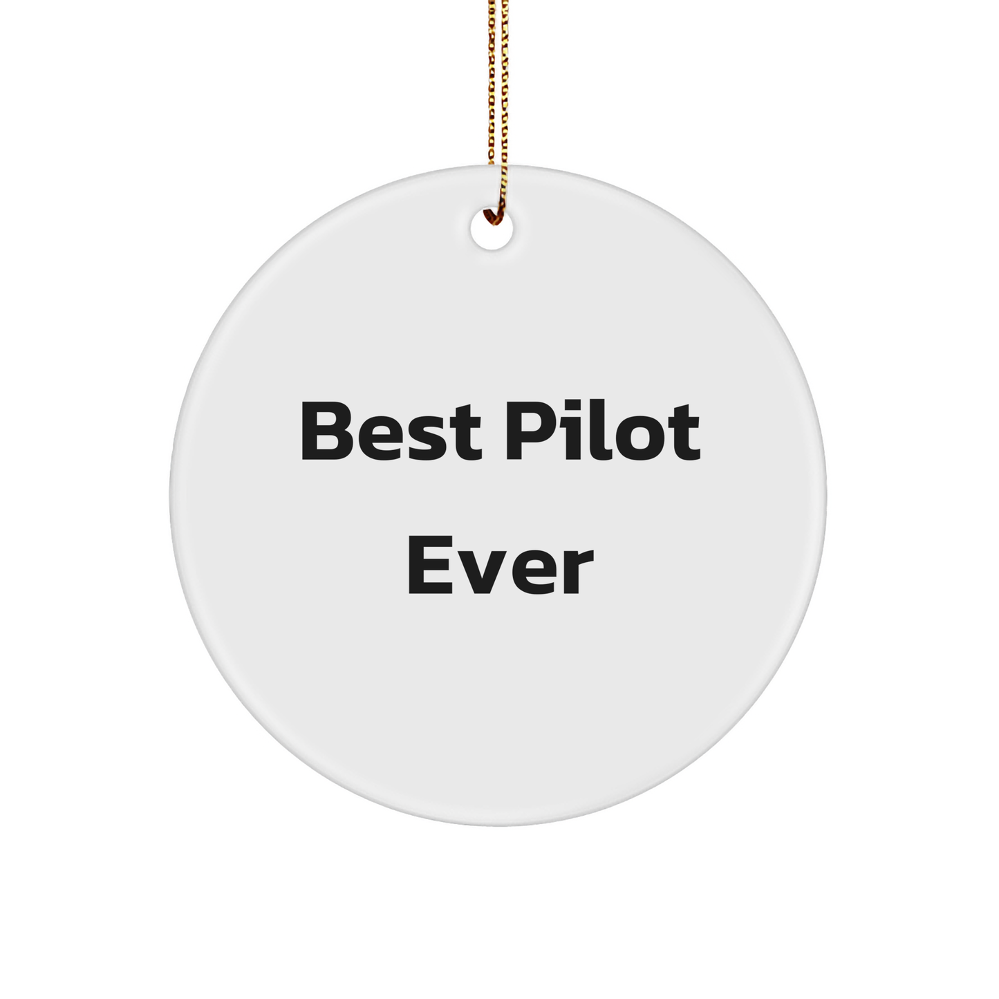 Funny Pilot Gifts from Best Pilots Ever, Circle Ornament for Christmas, 'Best Pilot Ever' Quote, Gifts for Pilots Men - Image 1