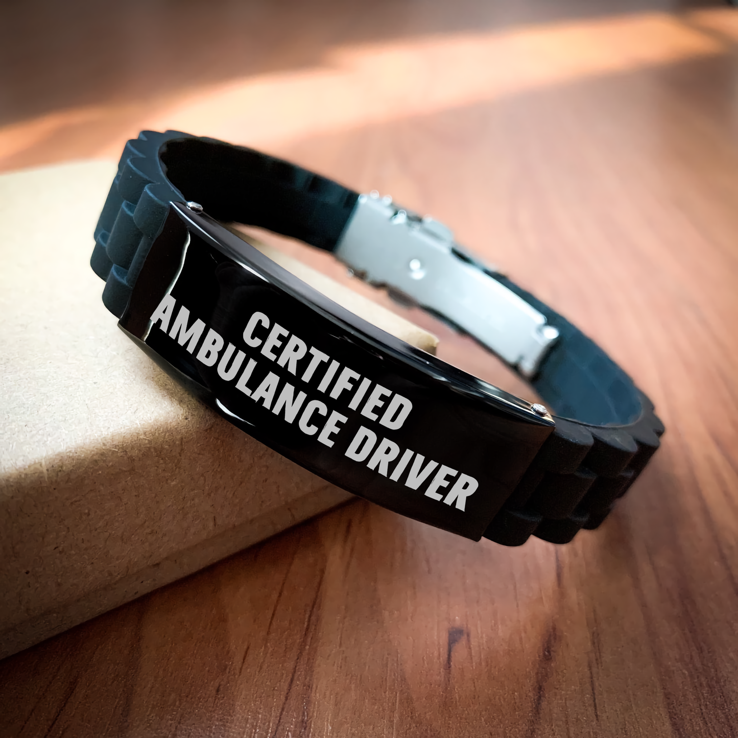 Ambulance Driver Gifts, Funny Quote Certified, Glide lock Clasp Bracelet for Men, Father's Day Unique Gifts from Family - Image 2