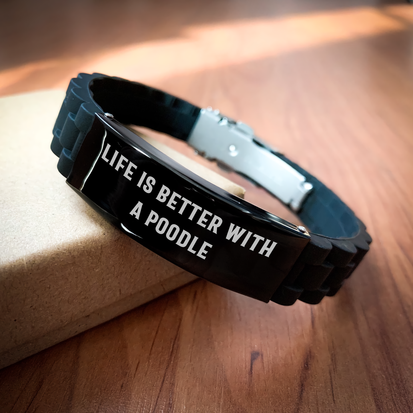Life Is Better With A Poodle, Glide lock Clasp Adjustable Forget Me Not Memorial Graduation Birthday Unique Gift for Poodle Dog Enthusiasts from Friends to Family - Image 2