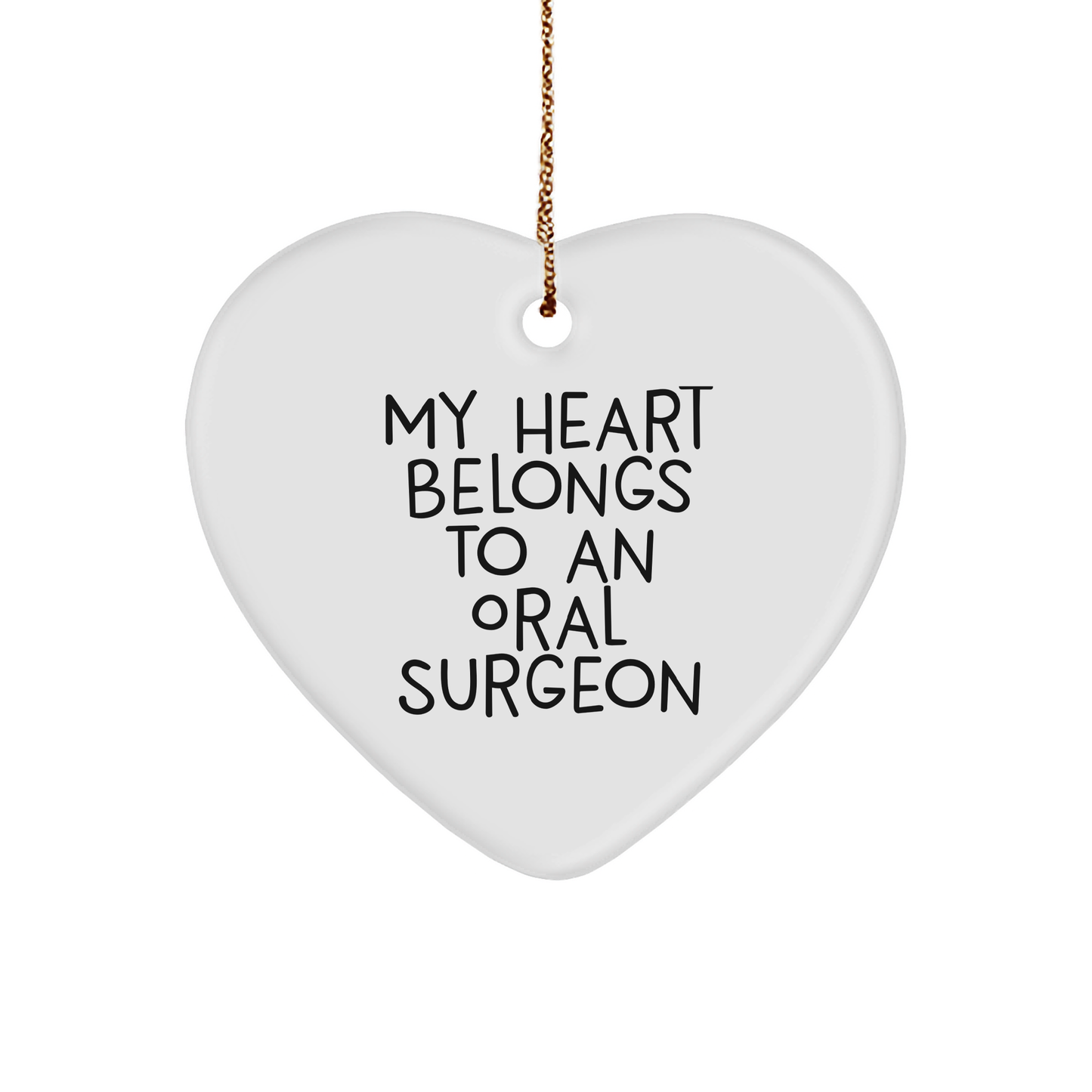 Oral Surgeon Gifts - 'My Heart Belongs To An Oral Surgeon' Heart Ornament for Christmas, Gifts from Friends to Oral Surgeon, Heartfelt Present - Image 1