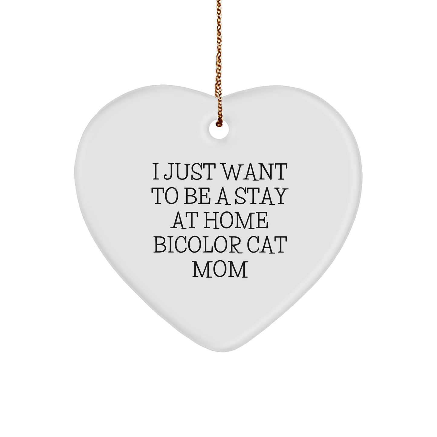 Bicolor Cat Mom's Heart Ornament Gifts from Family to Friend for Christmas - Image 1