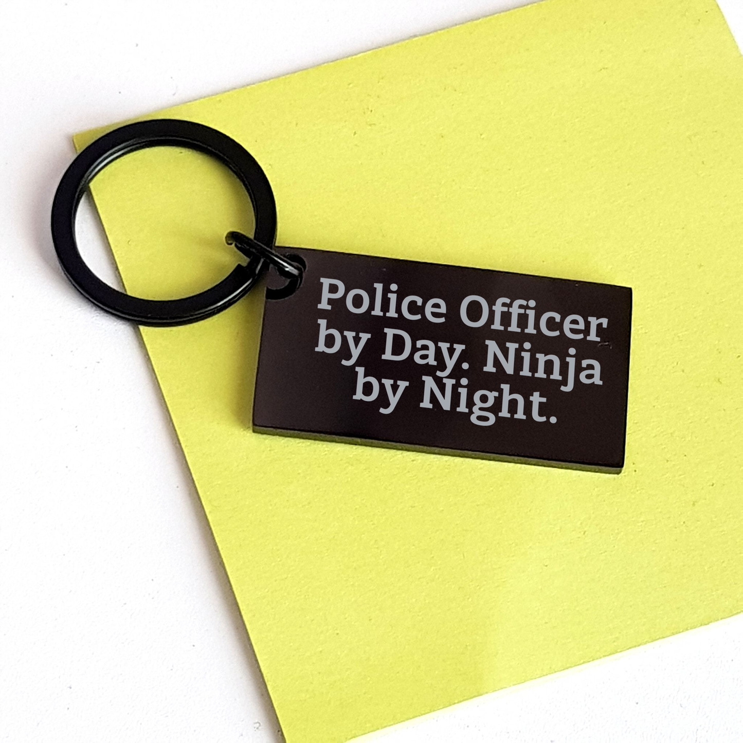 Police Officer Gifts from Men - Keychain for Him - Funny Quote 'Police Officer By Day. Ninja By Night.' - Mother's Day Unique Gifts for Men - Image 3