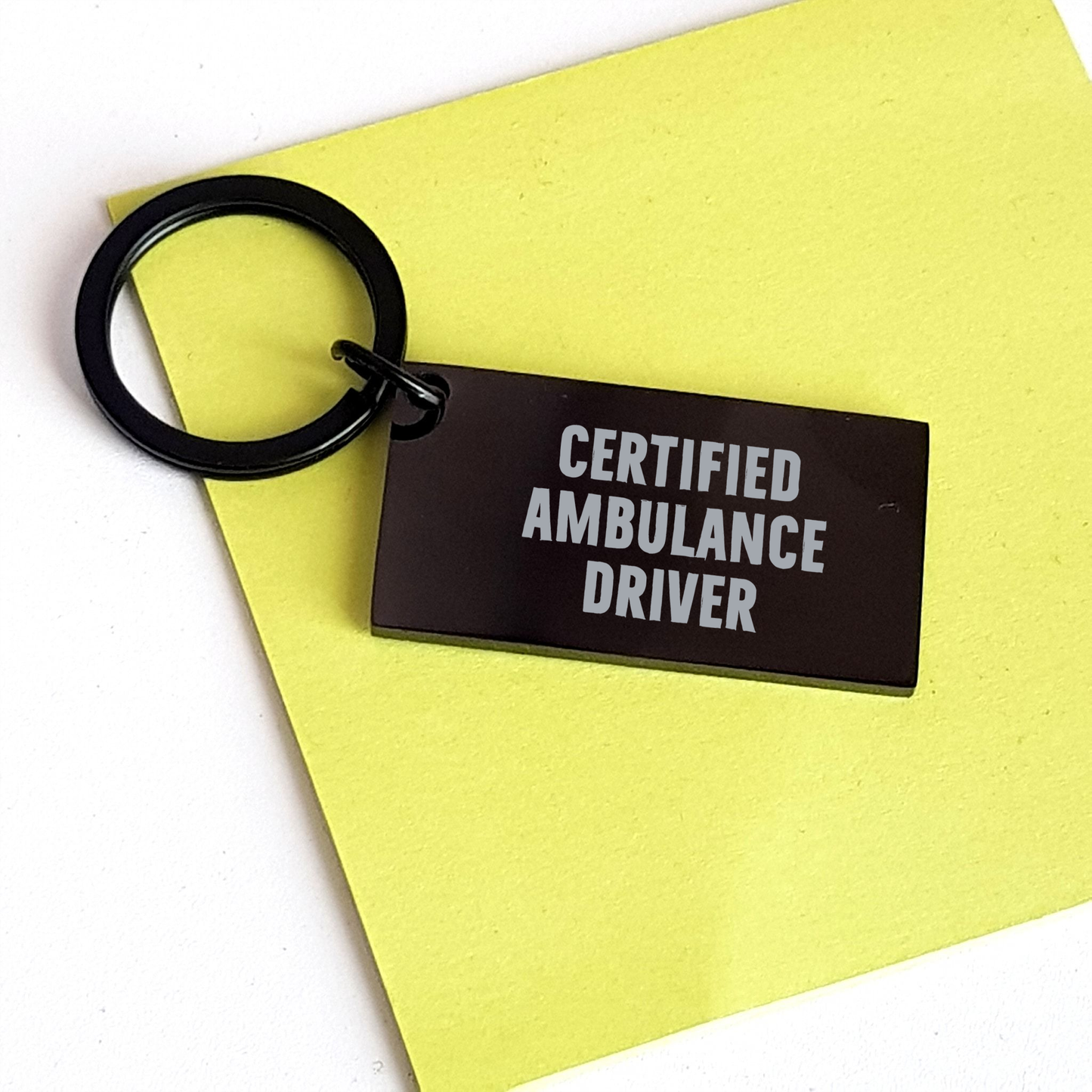 Funny Ambulance Driver Keychain Gifts for Men from Family - 'Certified Ambulance Driver' Quote, Black Stainless Steel, Rust Resistant, Father's Day Unique Gifts - Image 3
