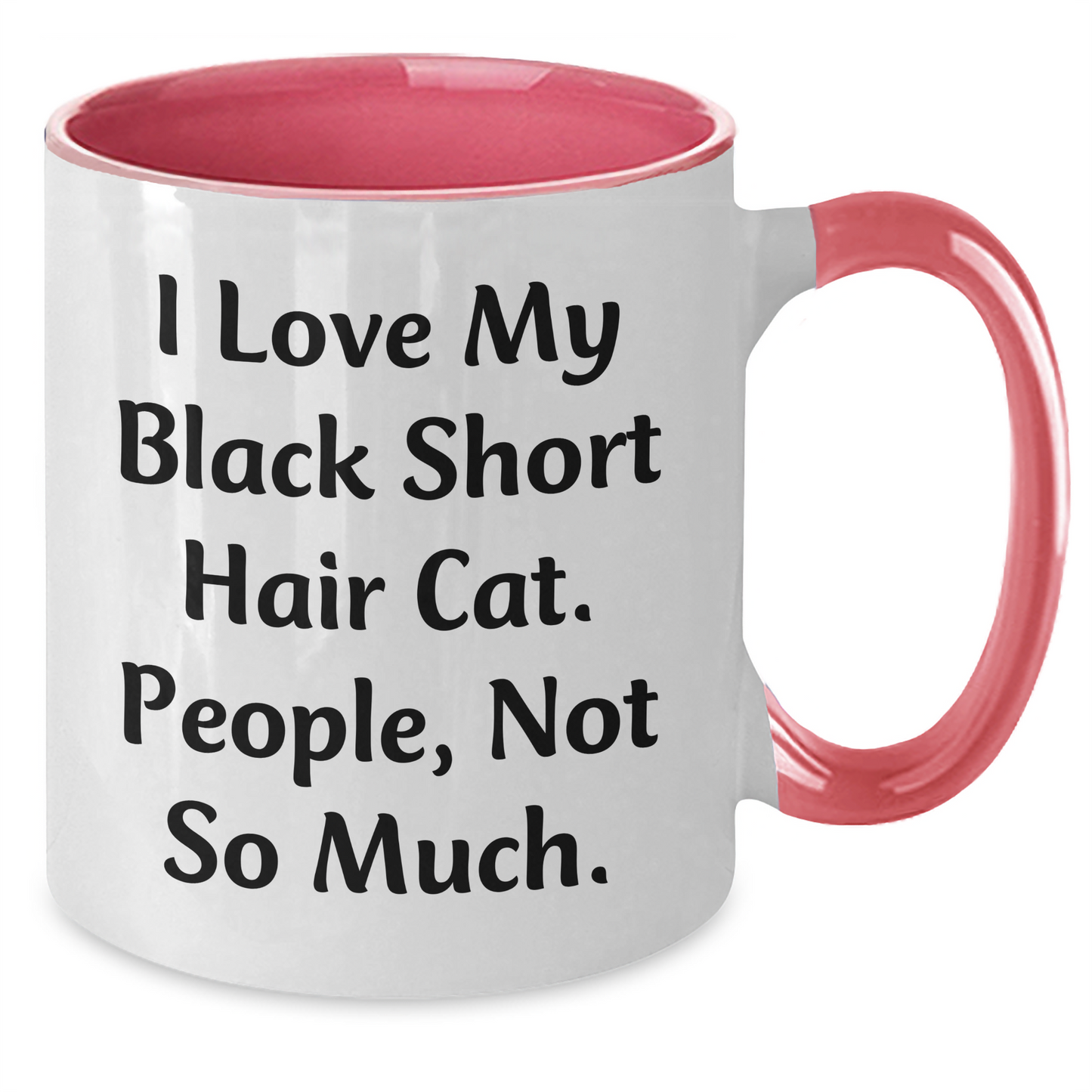 Funny Black Short Hair Cat Lovers Two Tone Coffee Mugs Gifts from Friends for Dad on Father's Day - Additional