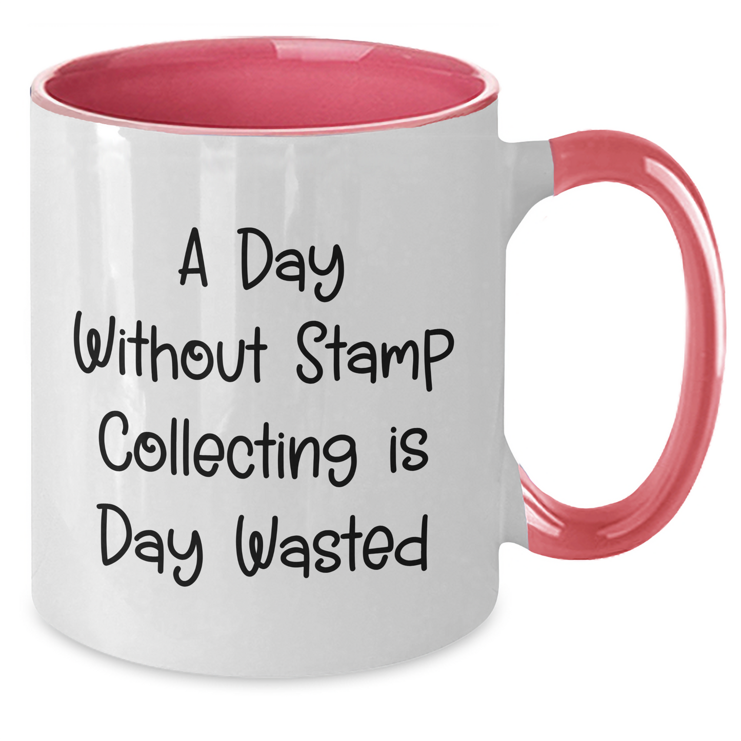 Funny Stamp Collecting Gifts for Men from Family - Two Tone Coffee Mug, 'A Day Without Stamp Collecting Is Day Wasted' Quote, Father's Day Unique Gifts - Additional