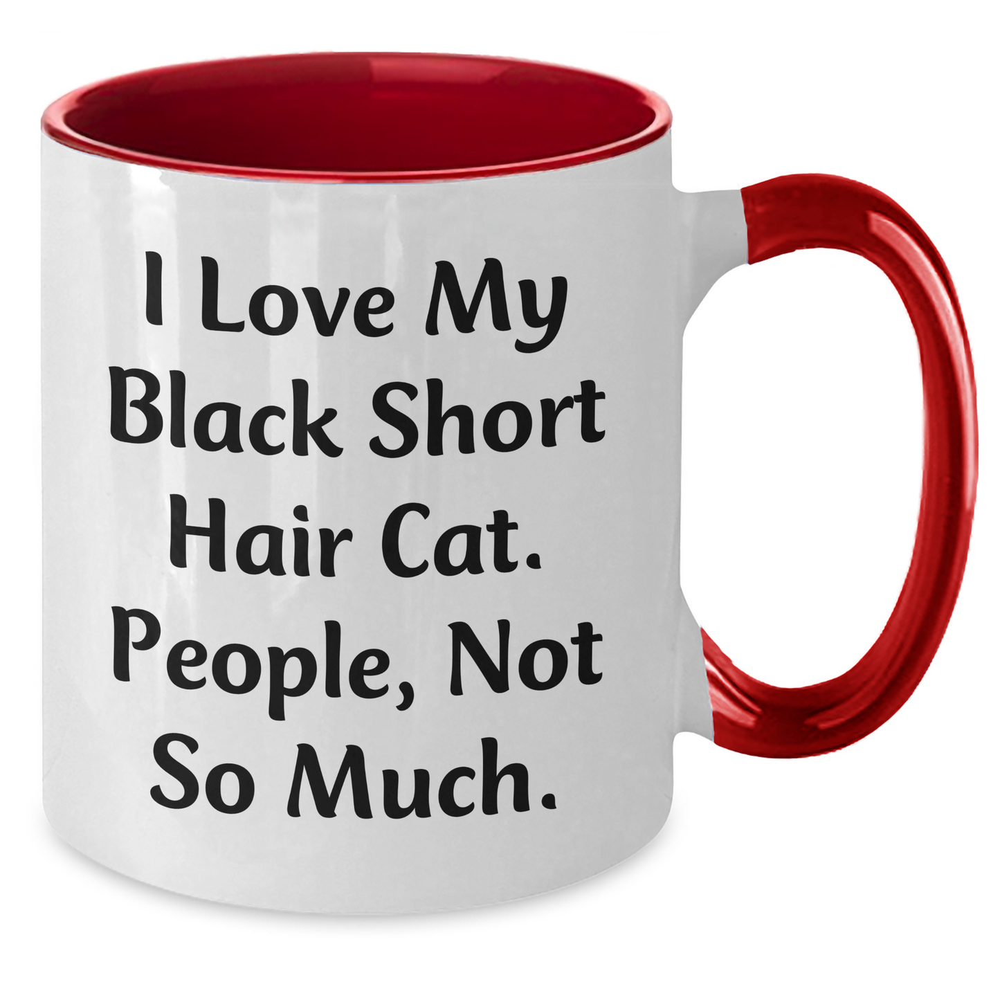 Funny Black Short Hair Cat Lovers Two Tone Coffee Mugs Gifts from Friends for Dad on Father's Day - Additional