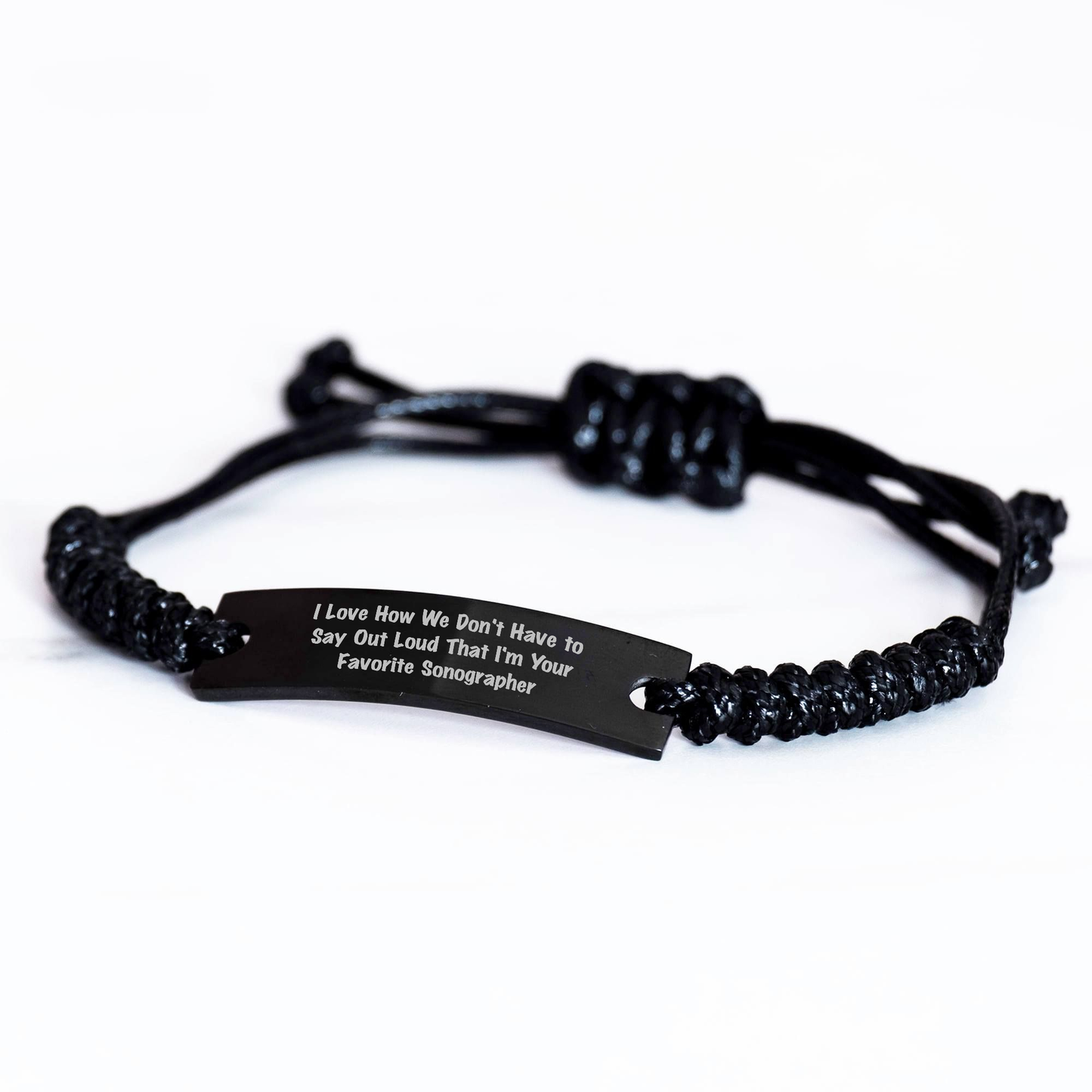 Funny Sonographer Gifts from Men to Women - I Love How We Don't Have To Say Out Loud That I'm Your Favorite Sonographer Rope Bracelet for Sonographer Mother's Day Unique Gifts - Image 2