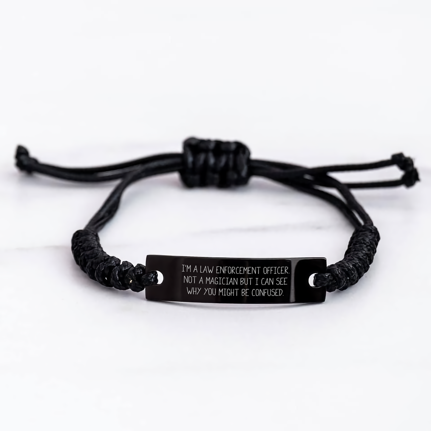 Law Enforcement Officer Rope Bracelet Gifts from Friends - Unique Mother's Day Jewelry, 'I'm Not A Magician But...' - Image 3