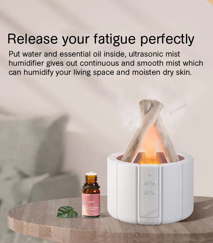 Simulated Flame Aromatherapy Diffuser β Relaxing & Stylish