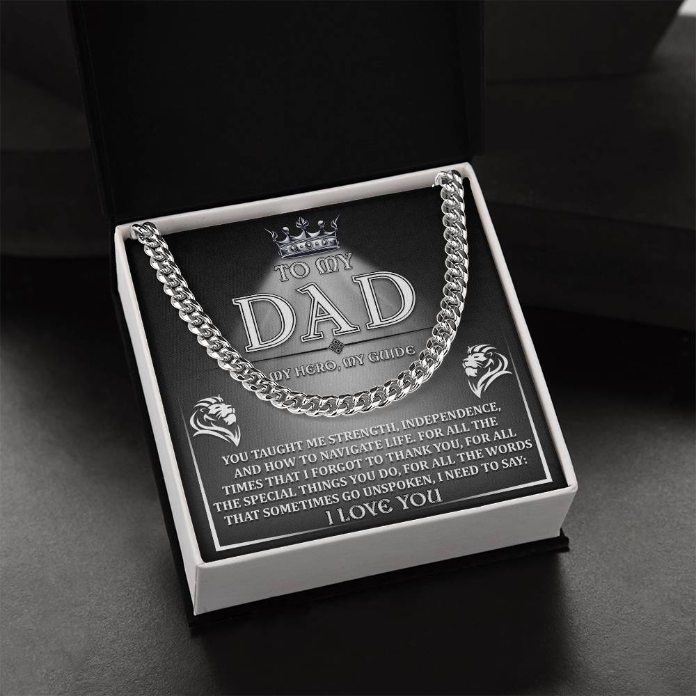 To My Dad My Hero My Guide - Cuban Link Chain