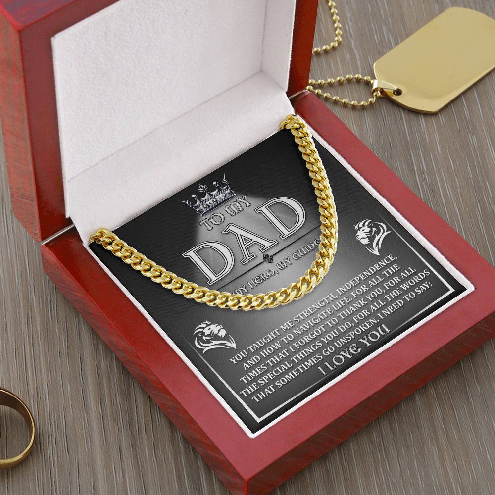 To My Dad My Hero My Guide - Cuban Link Chain