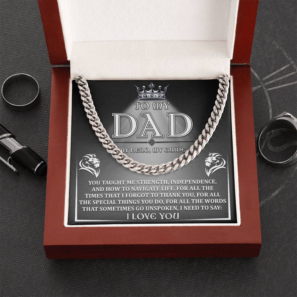 To My Dad My Hero My Guide - Cuban Link Chain
