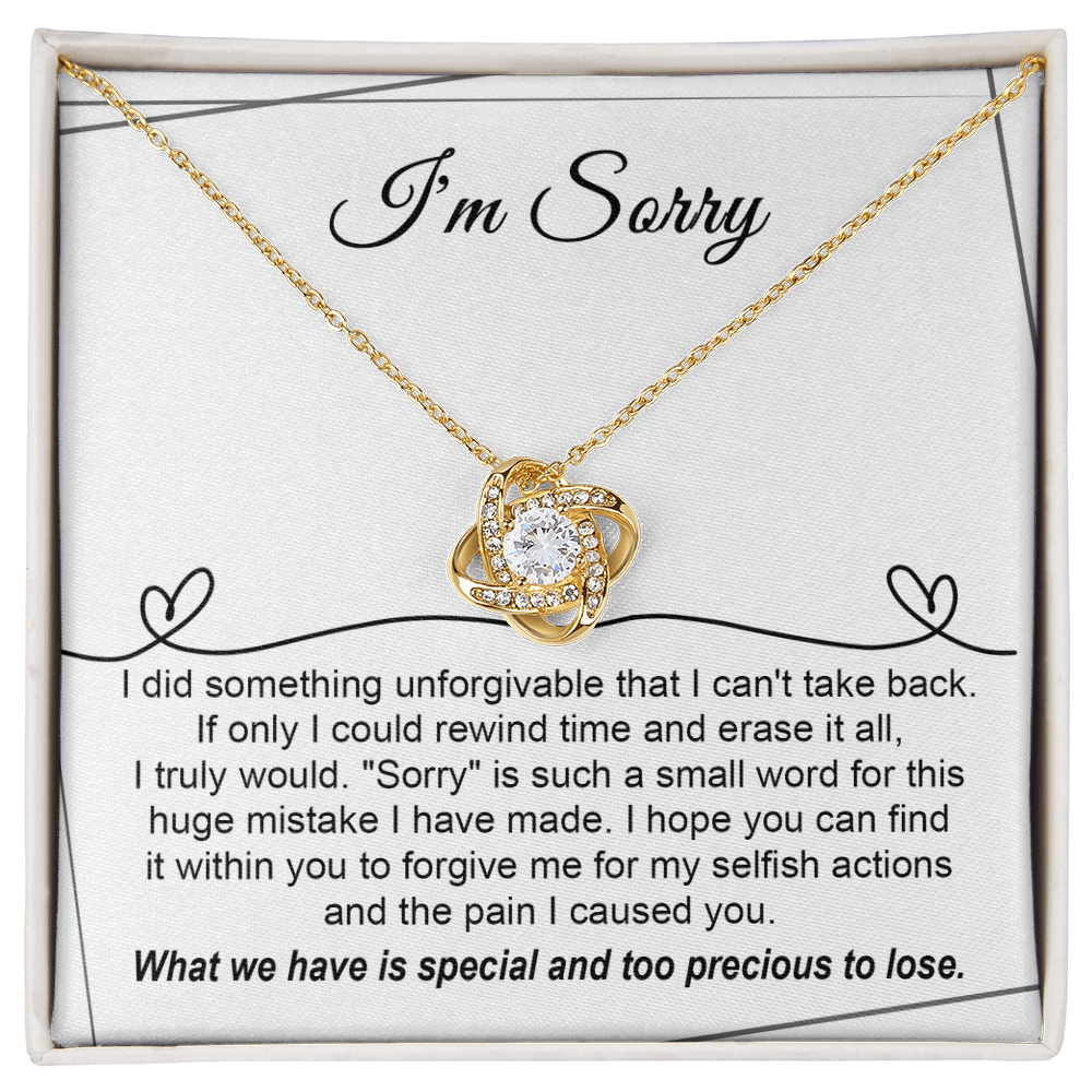 Love Knot Necklace Sorry Breaking My Heart