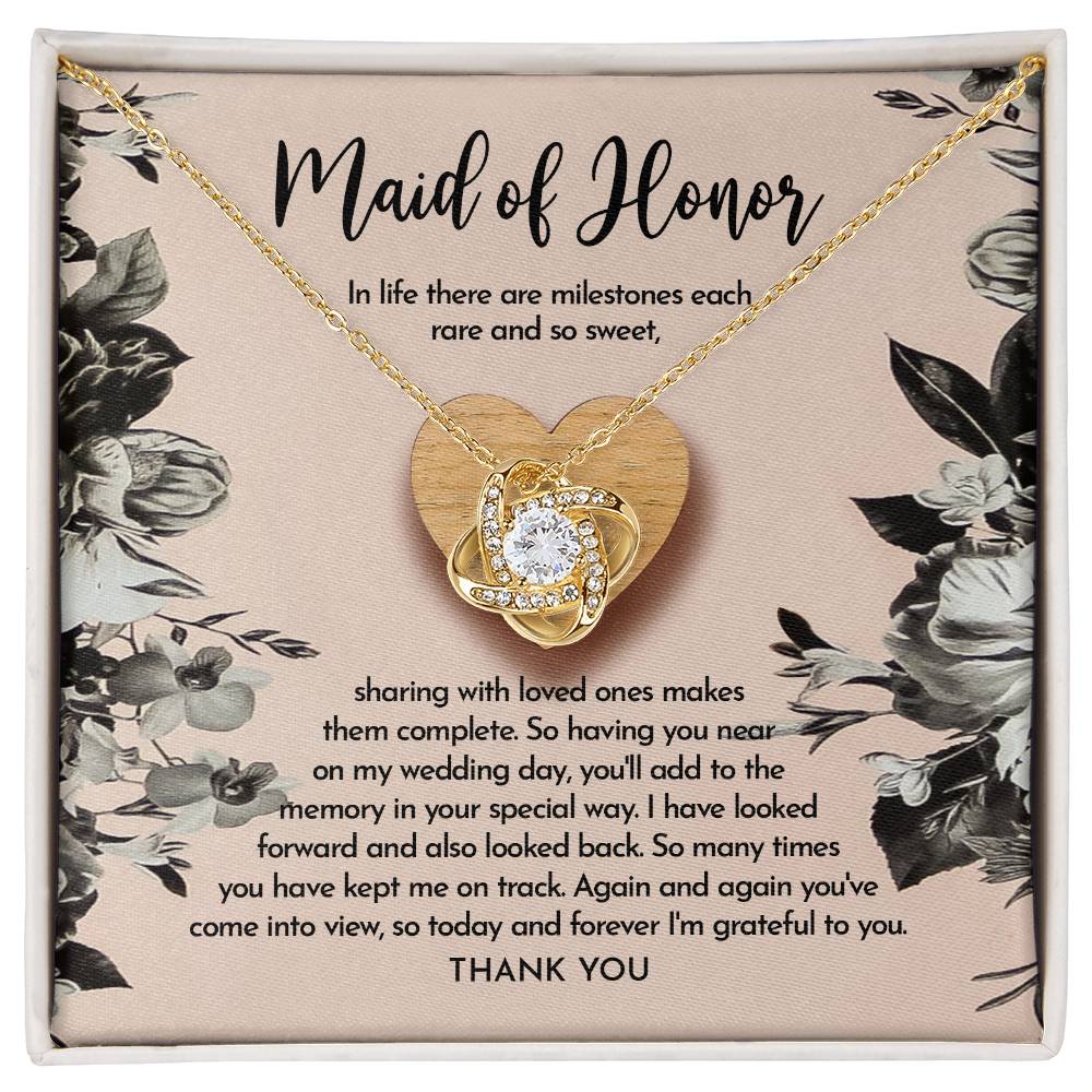 Maid of Honor-My Wedding Day Love Knot Necklace