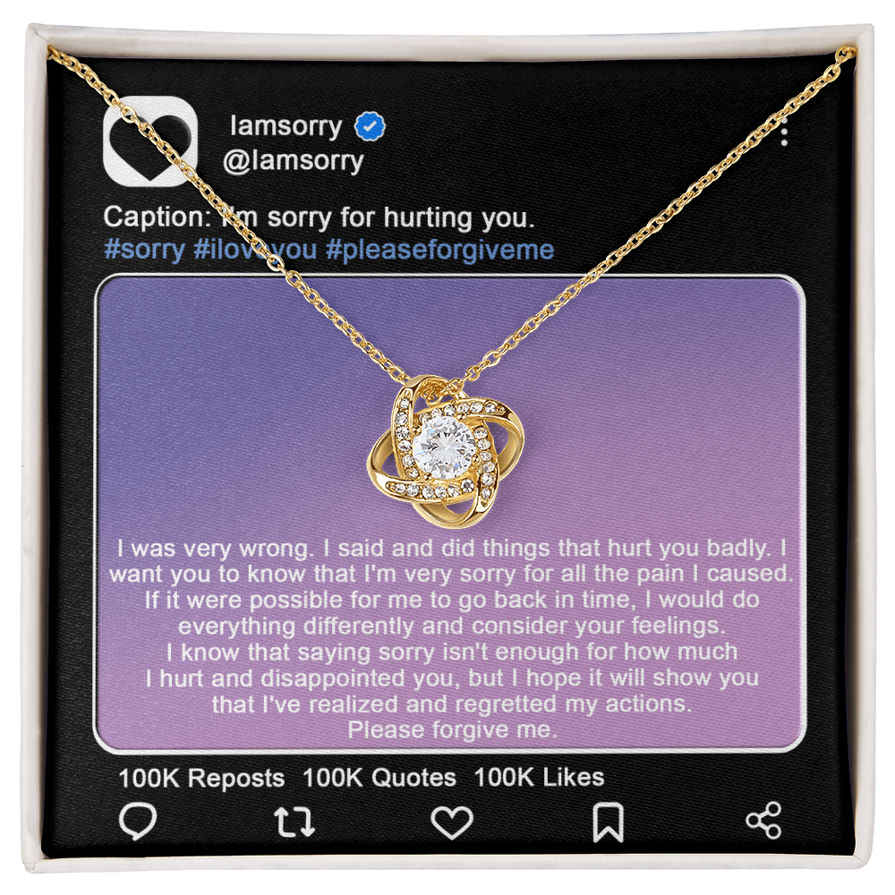 Love Knot Necklace Sorry-Hurt You Badly