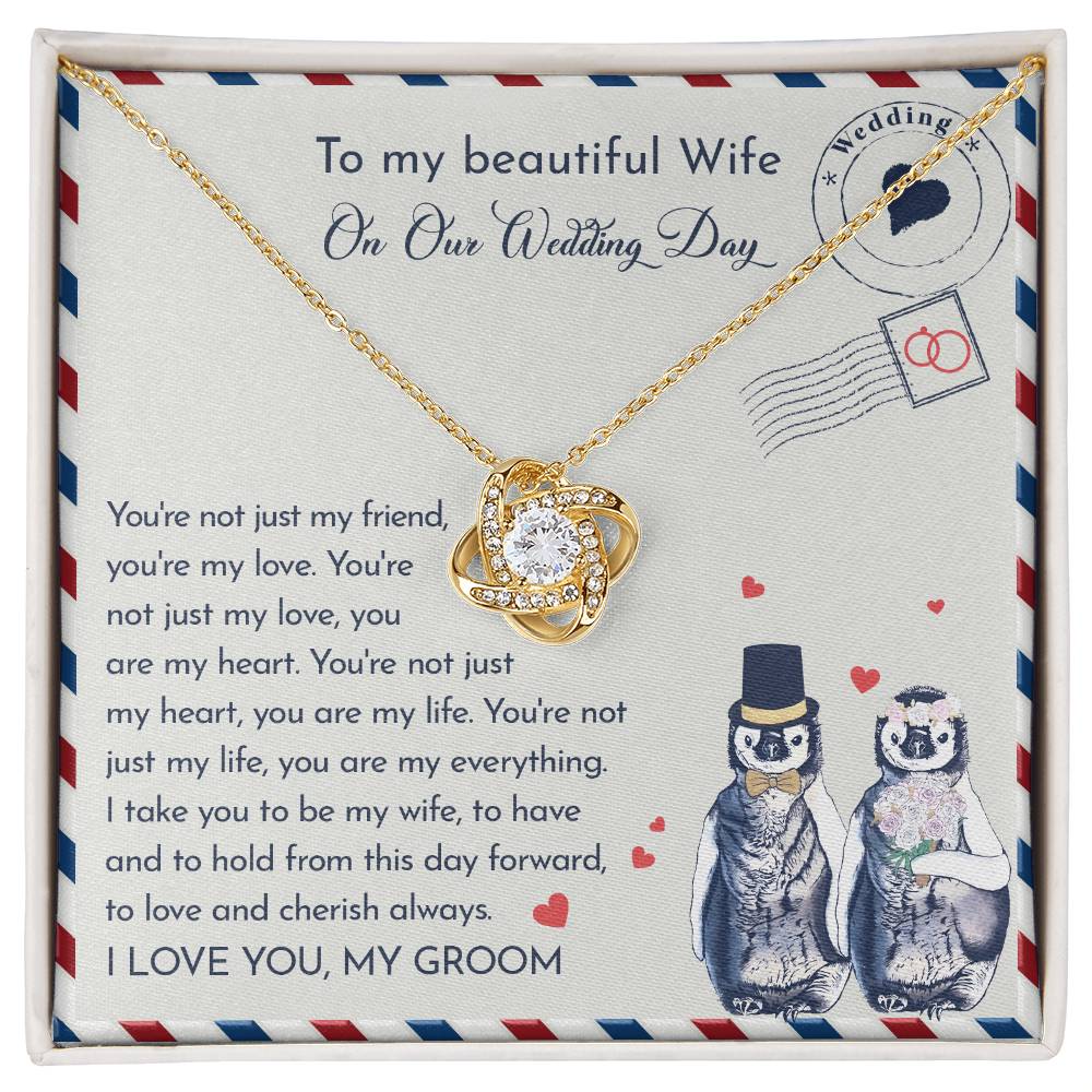 Wife Wedding-Love And Cherish Love Knot Necklace