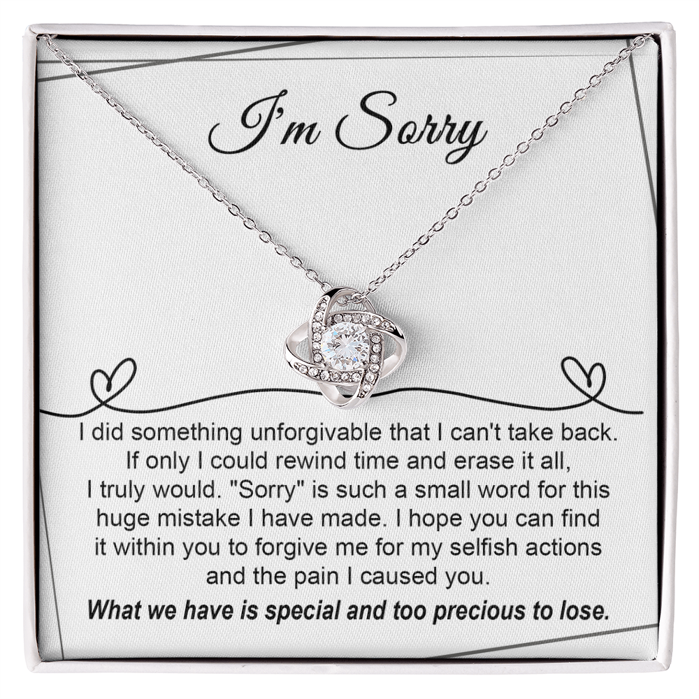 Love Knot Necklace Sorry Breaking My Heart