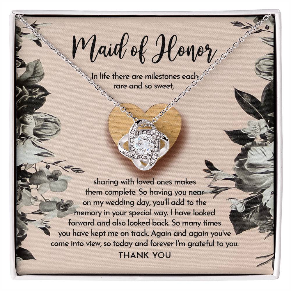 Maid of Honor-My Wedding Day Love Knot Necklace