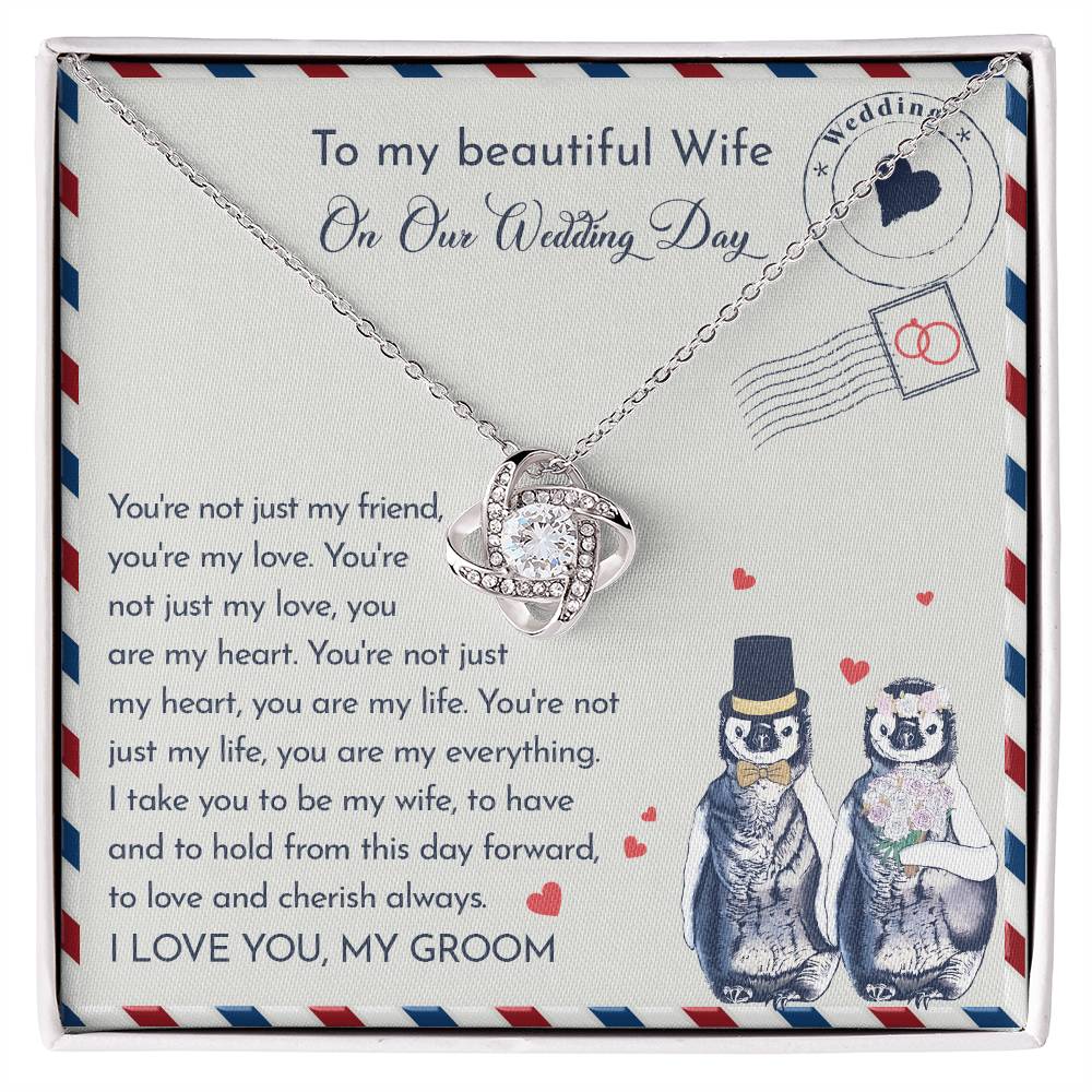 Wife Wedding-Love And Cherish Love Knot Necklace