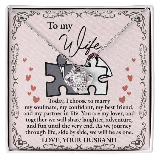 Wife-Be As One Love Knot Necklace