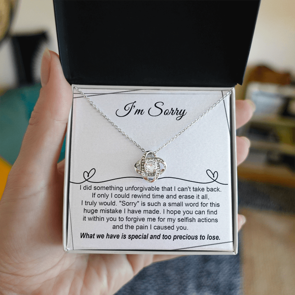 Love Knot Necklace Sorry Breaking My Heart