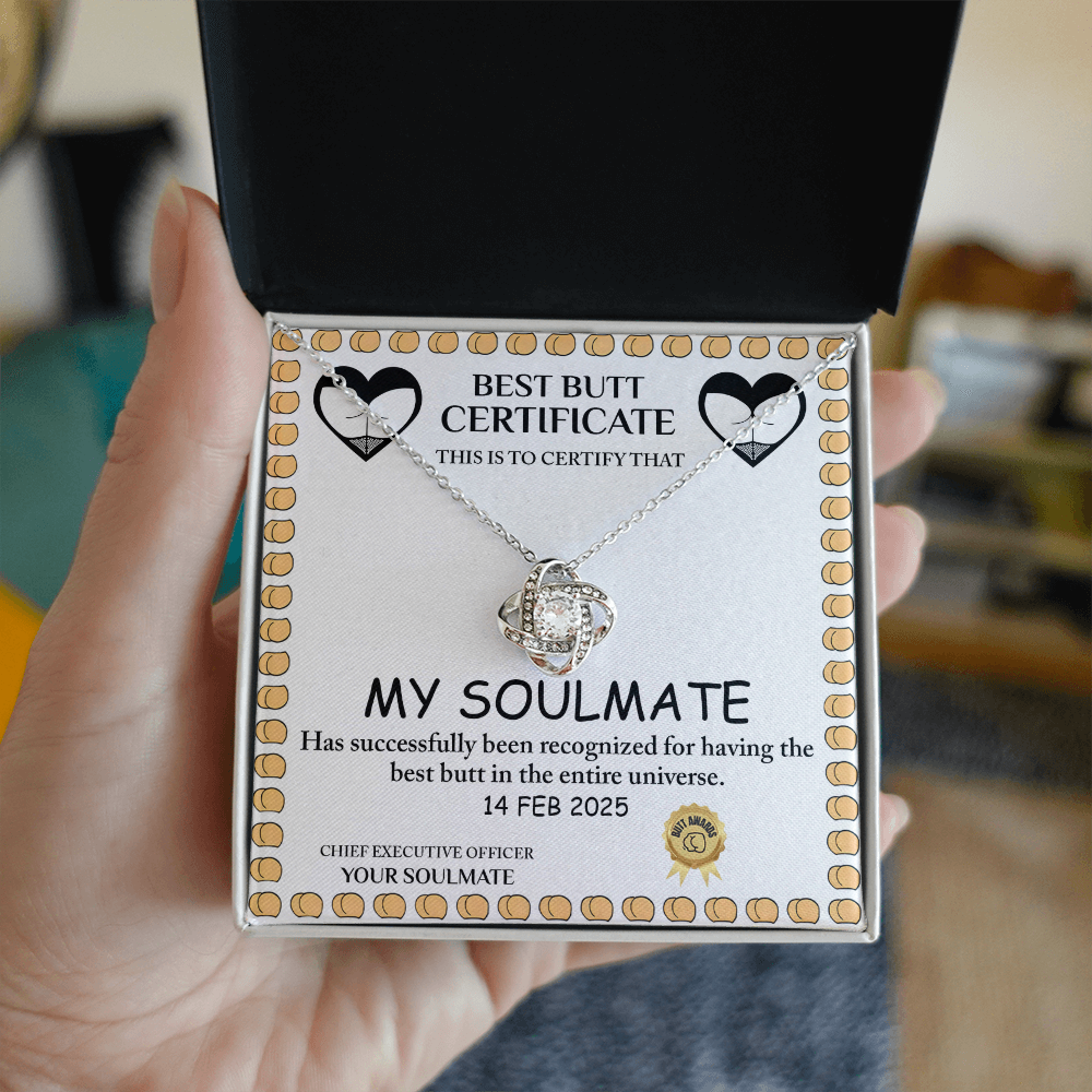 Love Certificate-Best Butt Love Knot Necklace