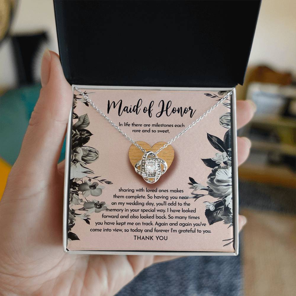 Maid of Honor-My Wedding Day Love Knot Necklace