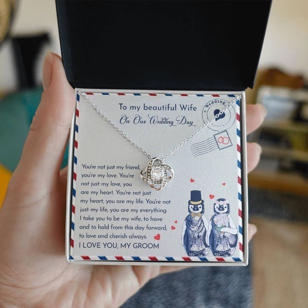Wife Wedding-Love And Cherish Love Knot Necklace