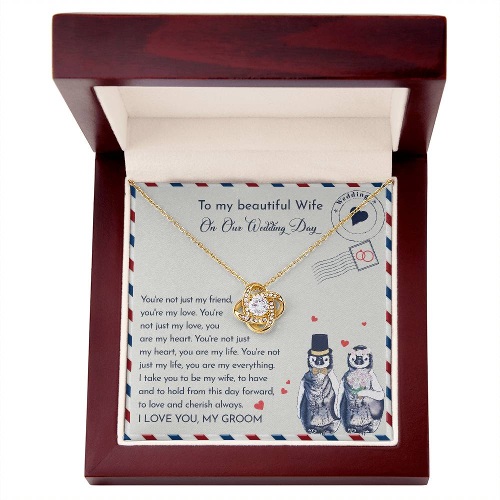 Wife Wedding-Love And Cherish Love Knot Necklace