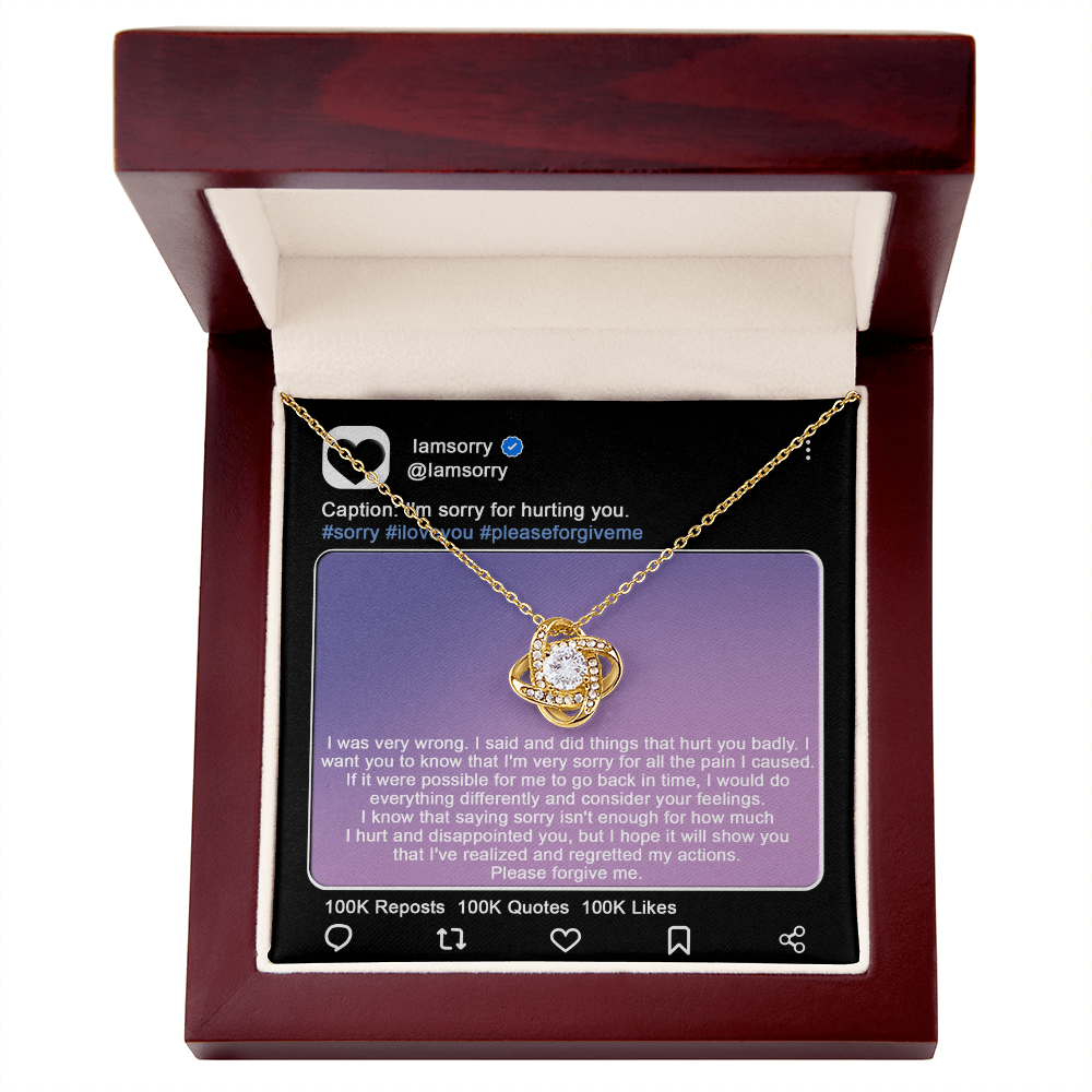 Love Knot Necklace Sorry-Hurt You Badly