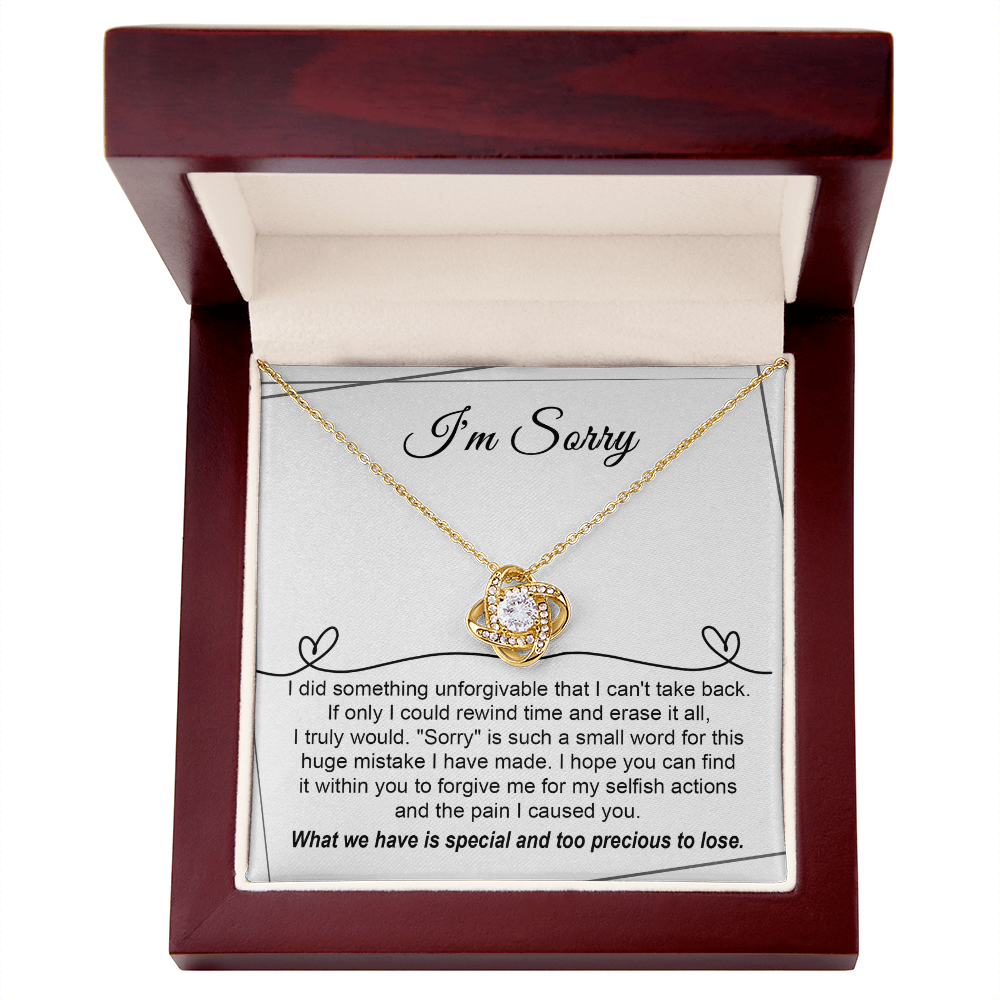 Love Knot Necklace Sorry Breaking My Heart