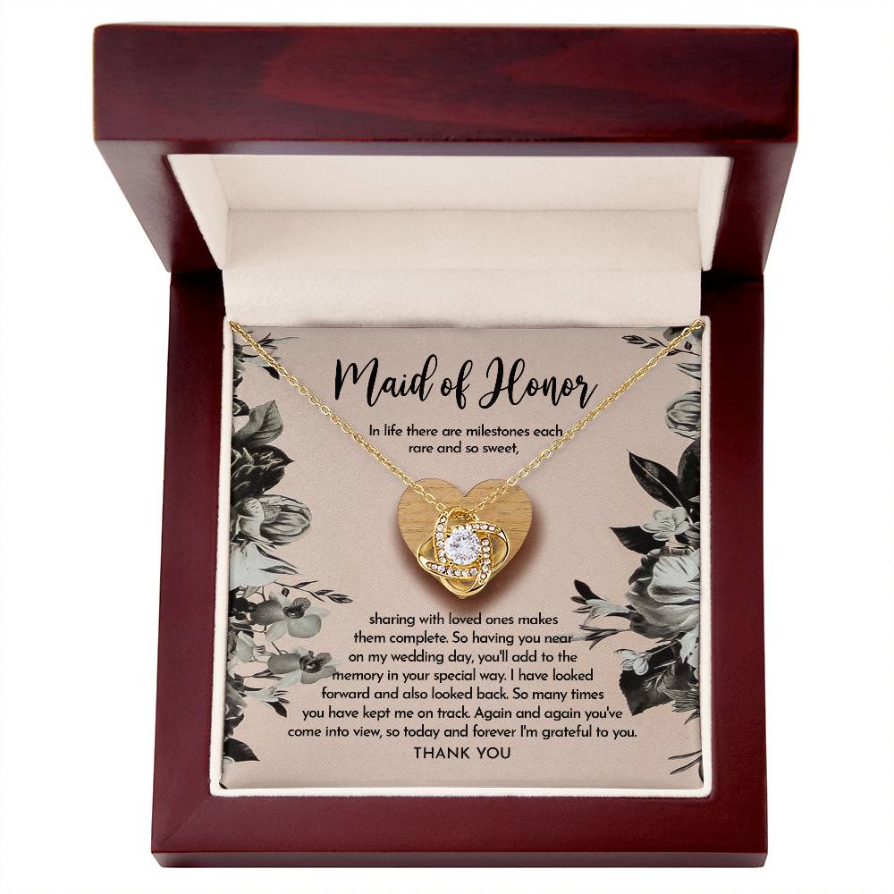 Maid of Honor-My Wedding Day Love Knot Necklace