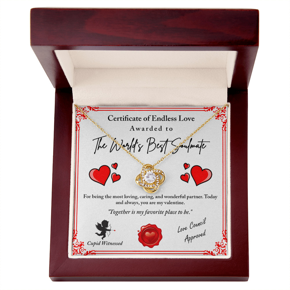 Love Certificate-Cupid Witnessed Love Knot Necklace