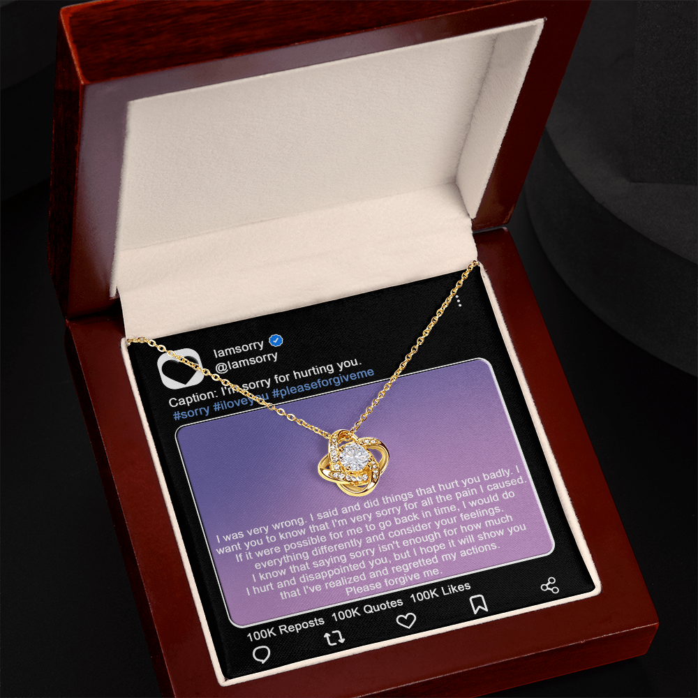 Love Knot Necklace Sorry-Hurt You Badly