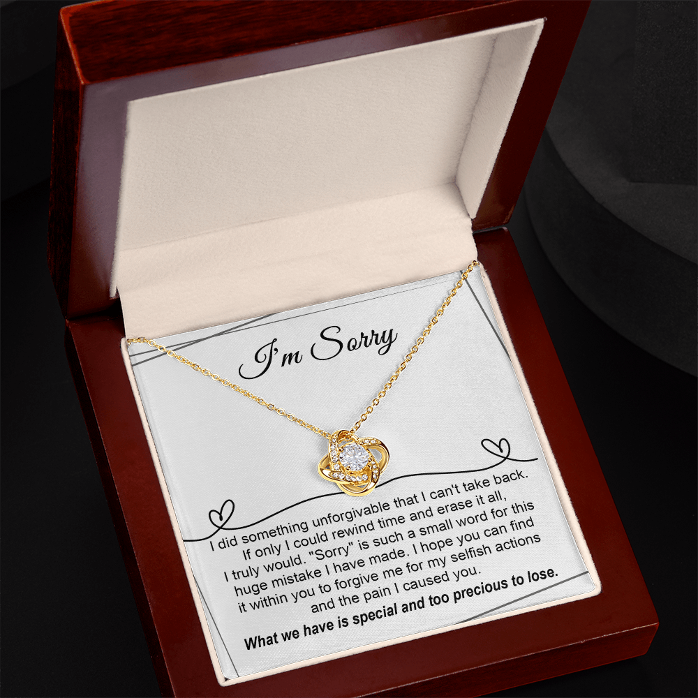 Love Knot Necklace Sorry Breaking My Heart