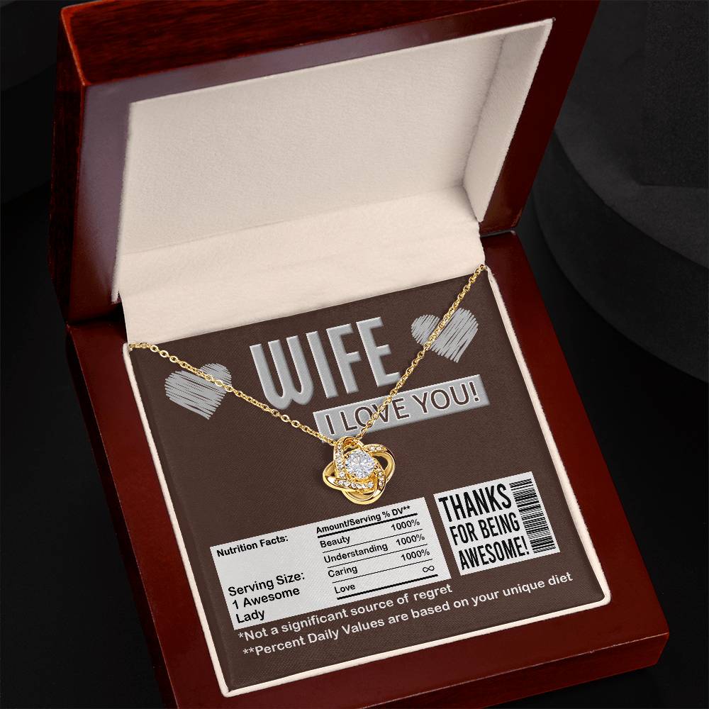 Wife-Nutrition Facts Love Knot Necklace